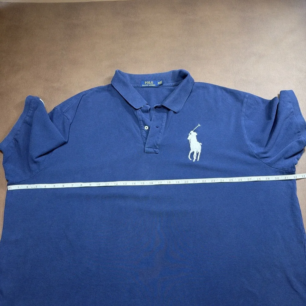 Polo Ralph Lauren BIG PONY Polo Shirt Men 4XLT Big & Tall Navy Blue Cotton Piqué